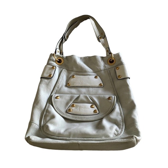 b. makowsky Handbags - B Makowsky White leather handbag Hobo Shoulder Bag Large Gold Tone Hardware